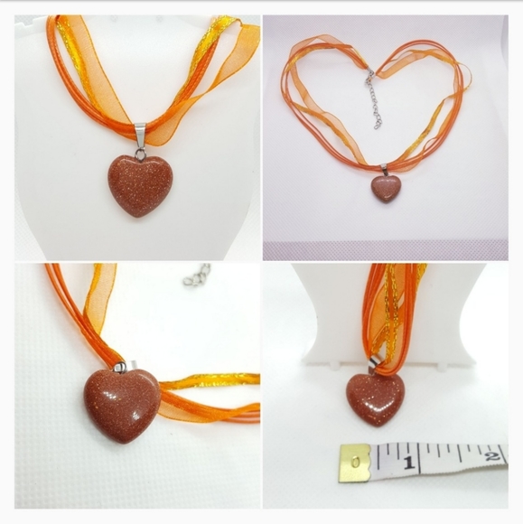 NWOT 18" red sparkly stone heart necklace! - Picture 5 of 5